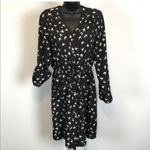 Spense Black Bird Midi Dress Size 6